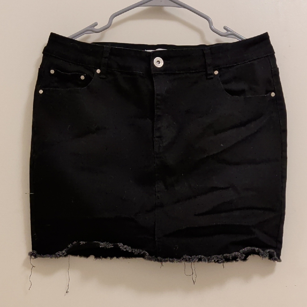 Black Denim Skirt